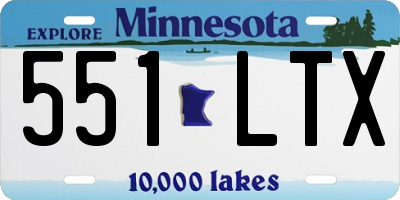 MN license plate 551LTX