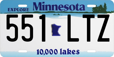 MN license plate 551LTZ