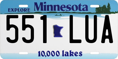 MN license plate 551LUA