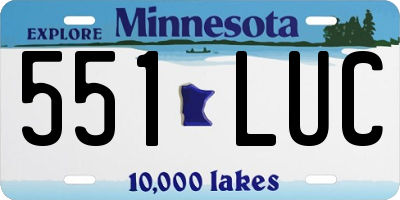 MN license plate 551LUC