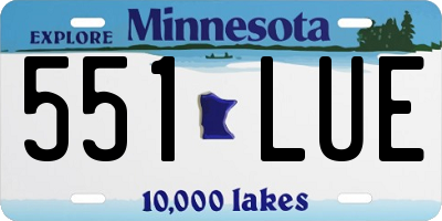 MN license plate 551LUE