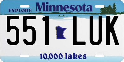 MN license plate 551LUK