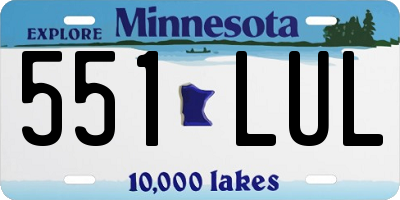 MN license plate 551LUL