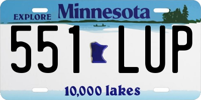 MN license plate 551LUP