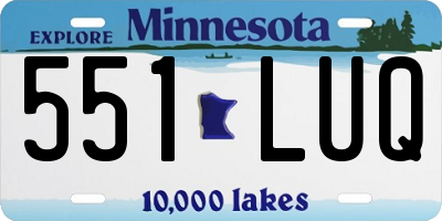 MN license plate 551LUQ
