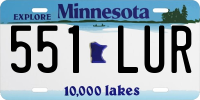 MN license plate 551LUR