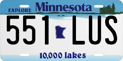 MN license plate 551LUS