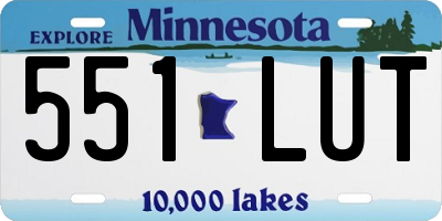 MN license plate 551LUT