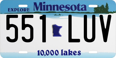 MN license plate 551LUV