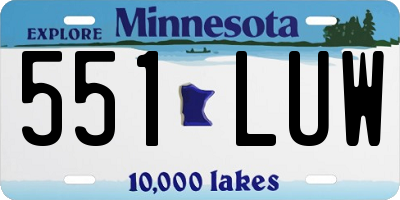 MN license plate 551LUW