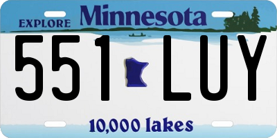 MN license plate 551LUY