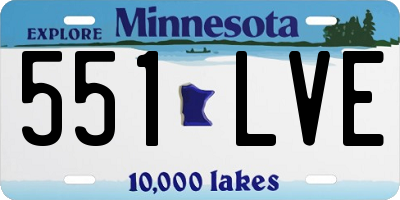 MN license plate 551LVE