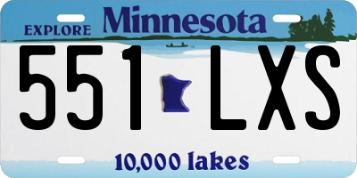 MN license plate 551LXS