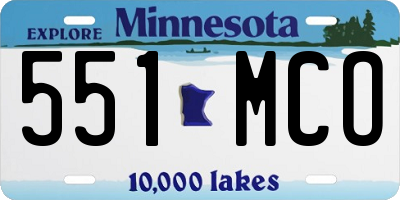 MN license plate 551MCO