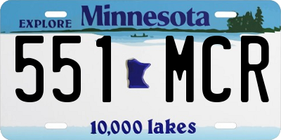 MN license plate 551MCR