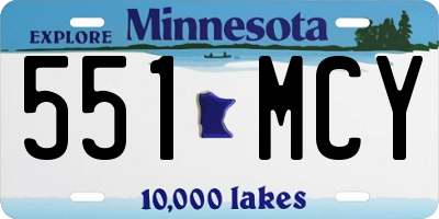 MN license plate 551MCY