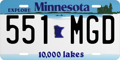 MN license plate 551MGD