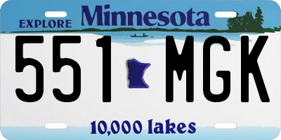 MN license plate 551MGK