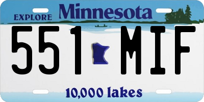 MN license plate 551MIF