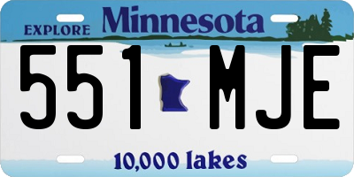 MN license plate 551MJE