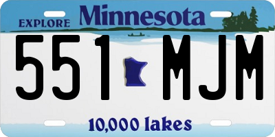 MN license plate 551MJM