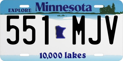 MN license plate 551MJV