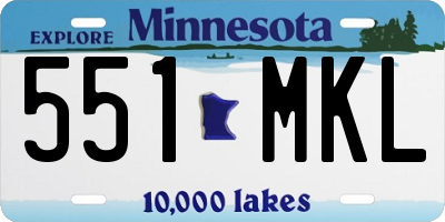 MN license plate 551MKL