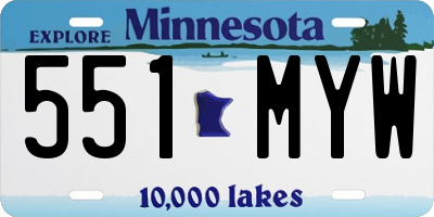 MN license plate 551MYW
