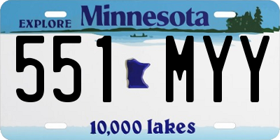 MN license plate 551MYY