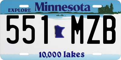 MN license plate 551MZB