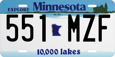 MN license plate 551MZF