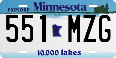 MN license plate 551MZG