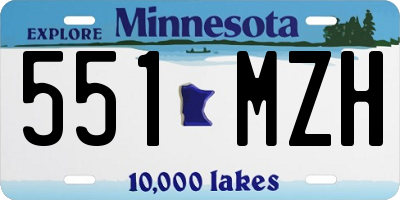 MN license plate 551MZH