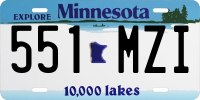 MN license plate 551MZI