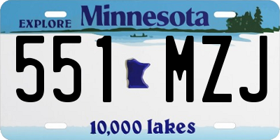 MN license plate 551MZJ