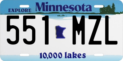 MN license plate 551MZL