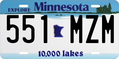 MN license plate 551MZM