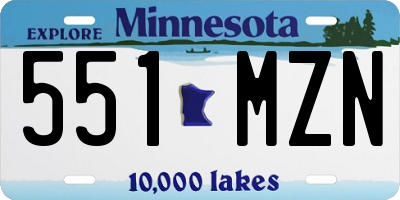 MN license plate 551MZN