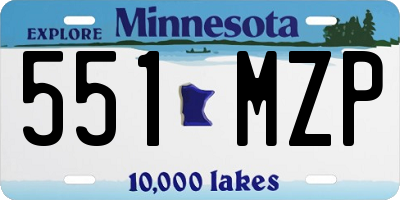 MN license plate 551MZP