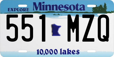 MN license plate 551MZQ