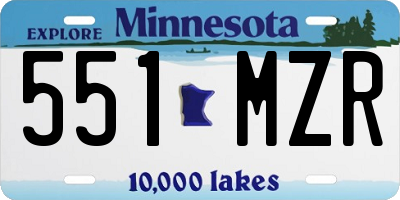 MN license plate 551MZR