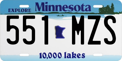 MN license plate 551MZS
