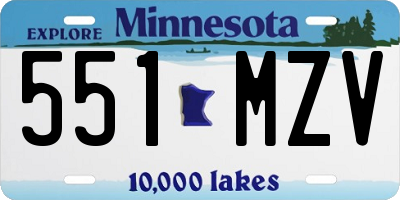 MN license plate 551MZV