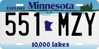 MN license plate 551MZY
