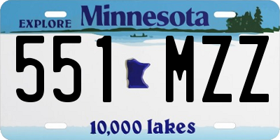 MN license plate 551MZZ