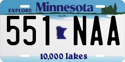 MN license plate 551NAA