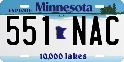 MN license plate 551NAC