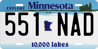 MN license plate 551NAD