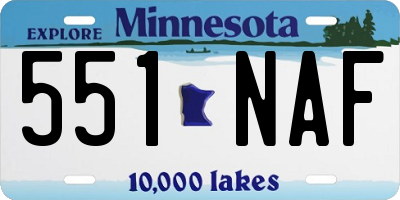 MN license plate 551NAF