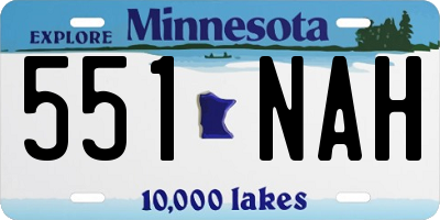 MN license plate 551NAH